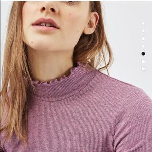 Long Sleeve Frill Funnel Neck